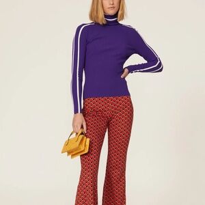 Milly Racer Stripe Turtleneck Sweater Size L‎
